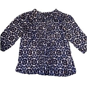 Banana Republic women’s blouse 3/4 sleeves blue white size medium